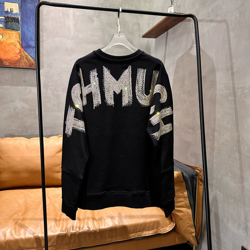 Light Luxury Rhinestone Bear Sweatshirt for Women